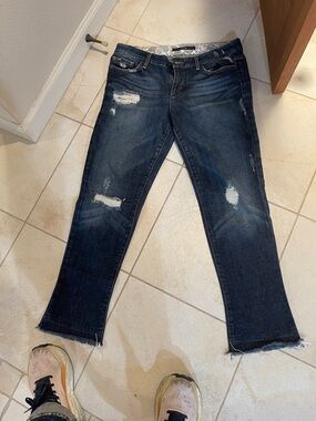 Joe's Jeans Dark Blue Distressed Boyfriend Jeans